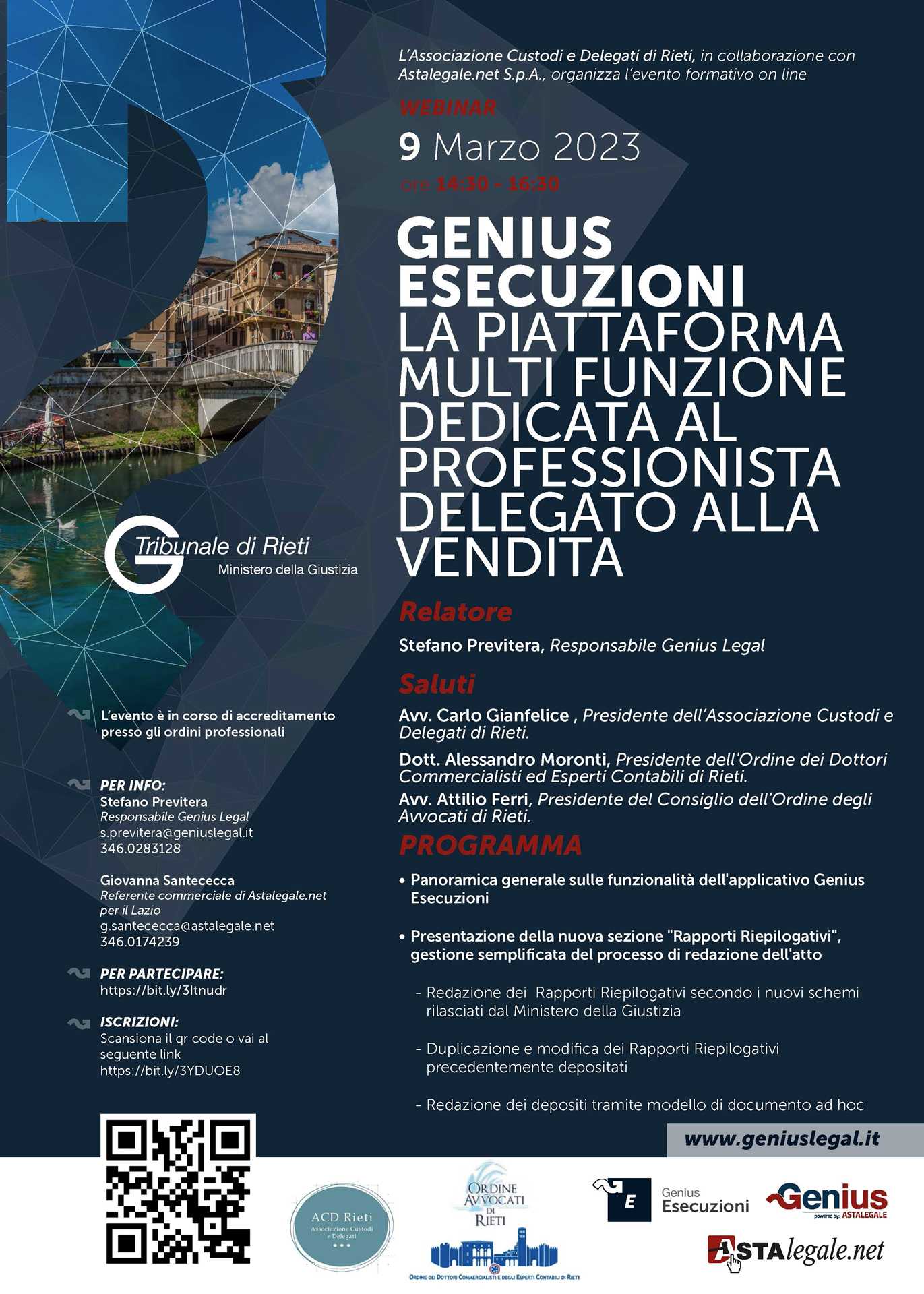 9 marzo 2023: Genius esecuzioni la piattaforma multi funzione dedicata al professionista delegato alla vendita